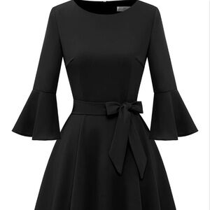 3XL Black Long Fit & Flare Dress